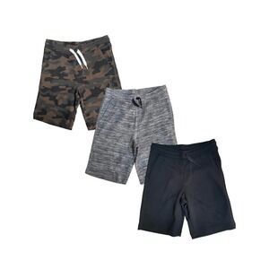 Andrew Scott Boy Fleece Shorts Set 3 Pack Camo Tie Dye Gray Boys Size L